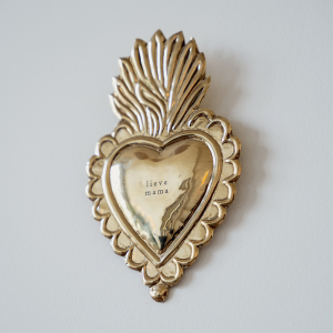 Brass hart voor aan de muur - Lieve Mama 